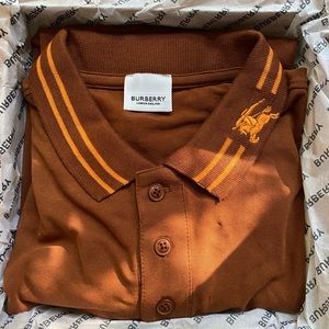 Brown Burberry Polo T shirt Size M